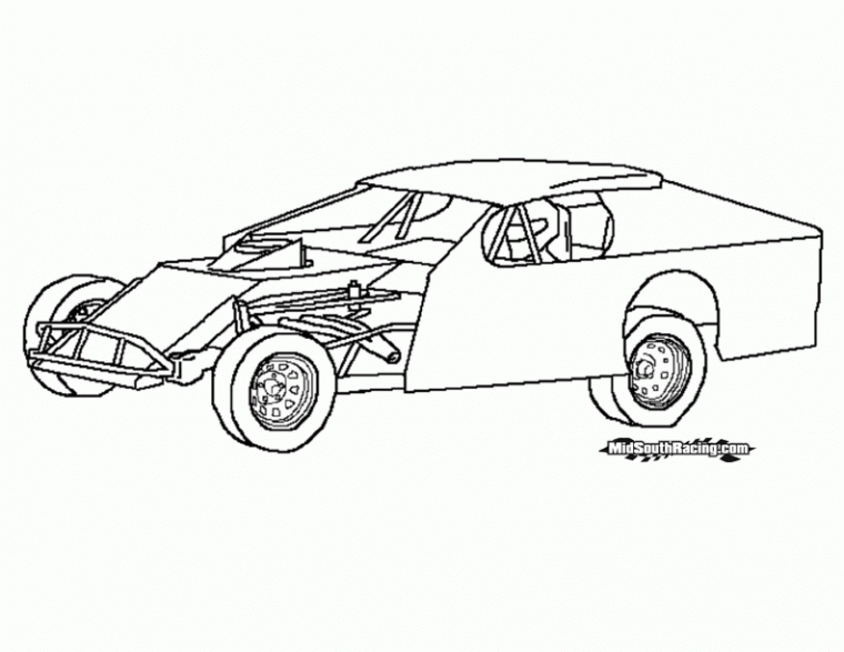 dirt track race car coloring pages