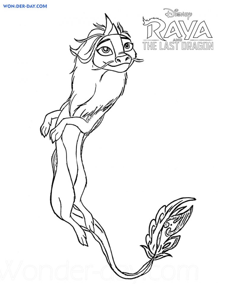 raya dragon coloring pages