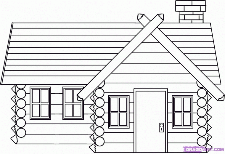 log cabin coloring page log cabin coloring page