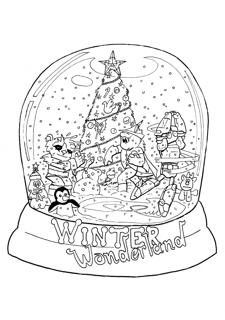 snow globe coloring pages