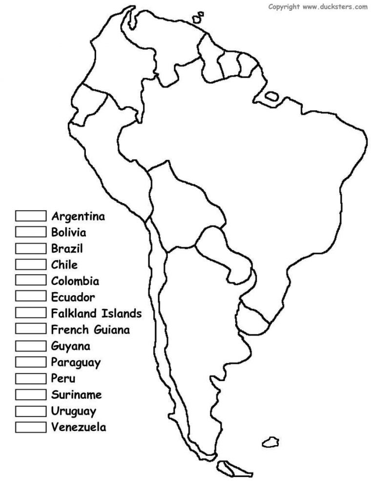 south america coloring page