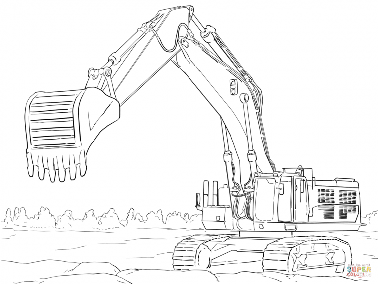 coloring pages excavator