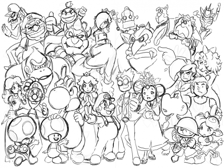 mario 3d world coloring pages