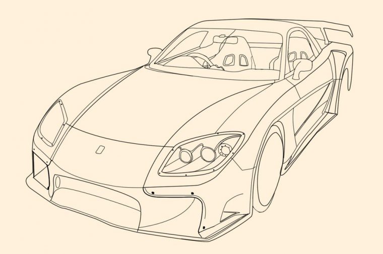 mazda rx7 coloring pages