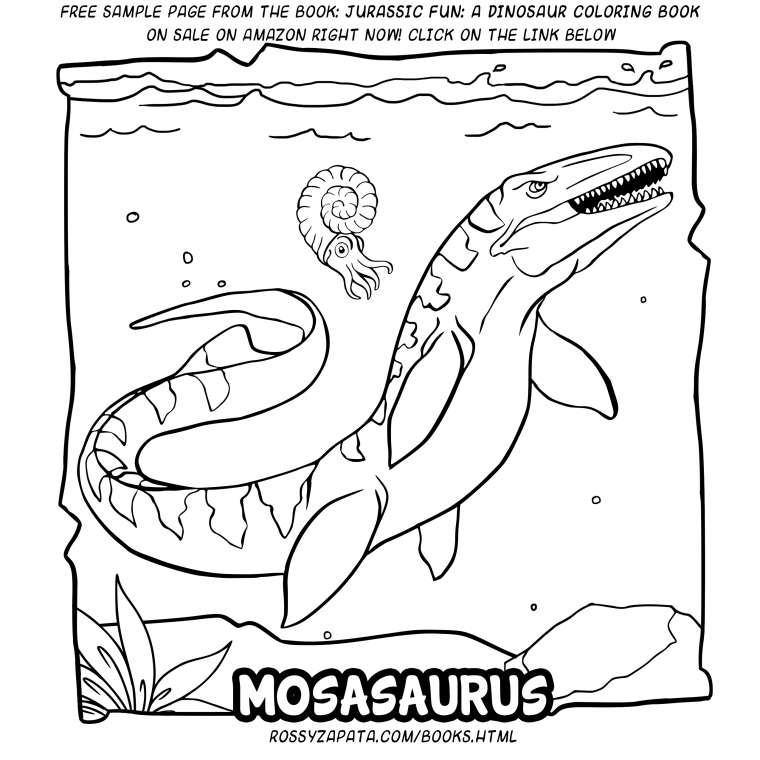 mosasaur coloring page