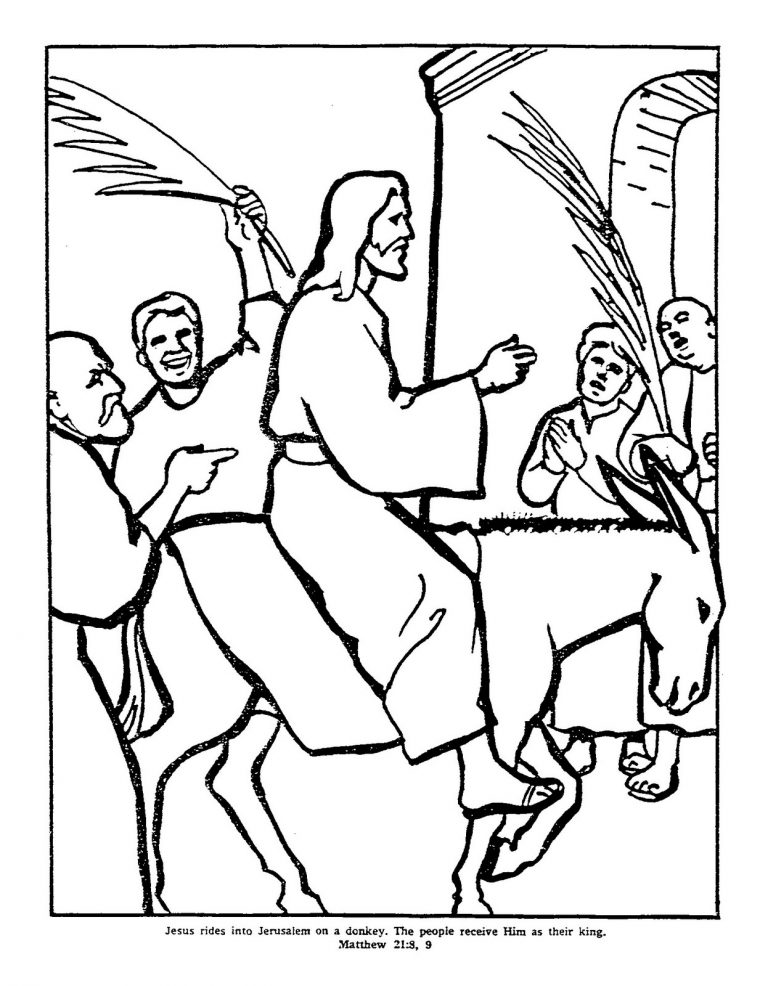 palm sunday coloring page printable