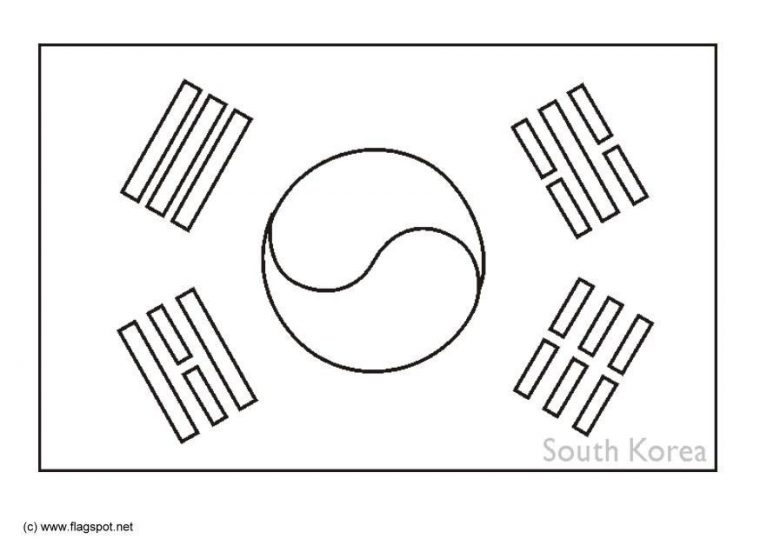 south korea flag coloring page