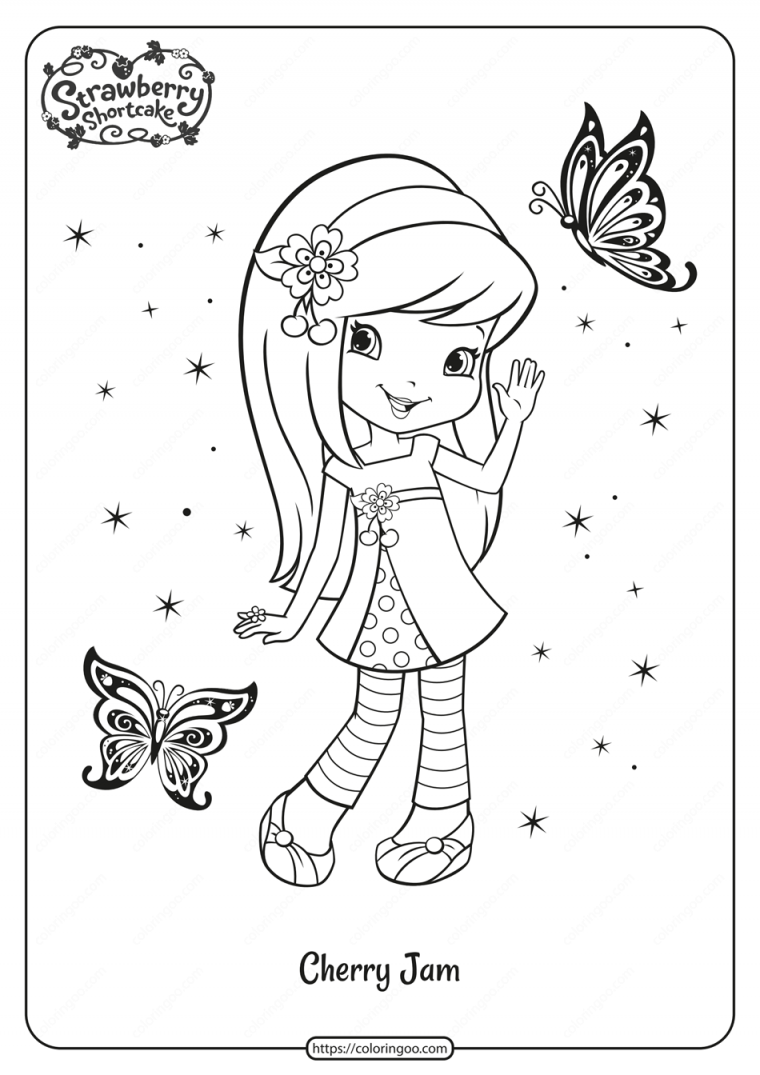 cherry jam strawberry shortcake coloring pages