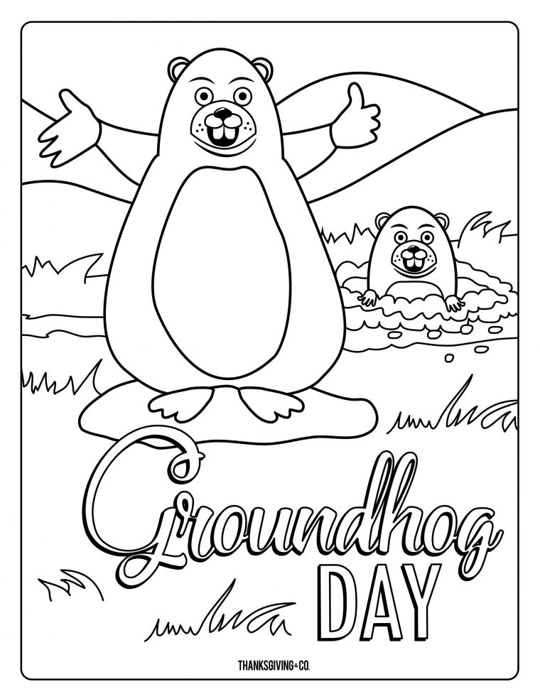 coloring page groundhog