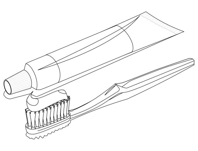 toothbrush coloring page printable