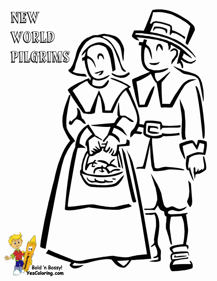pilgrim thanksgiving coloring pages