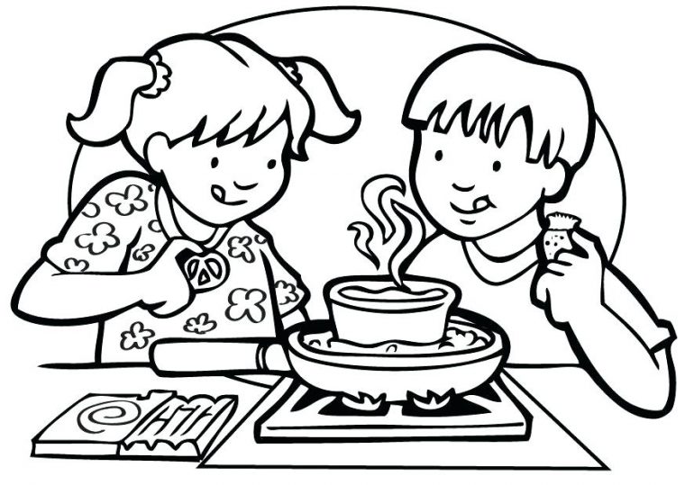 cook coloring pages