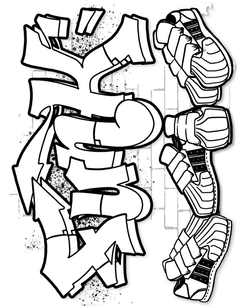 graffiti art hip hop coloring pages