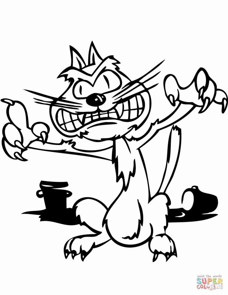 spooky cat coloring page