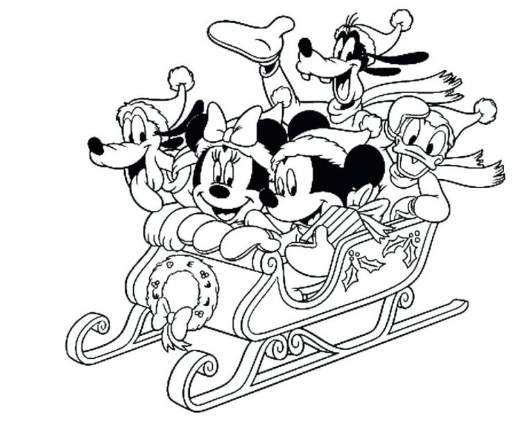mickey mousechristmas coloring pages
