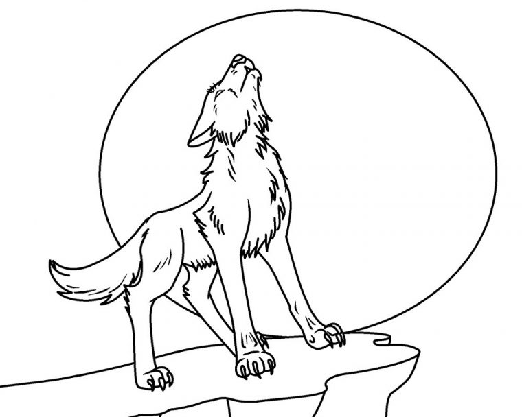 wolf howling at the moon coloring pages