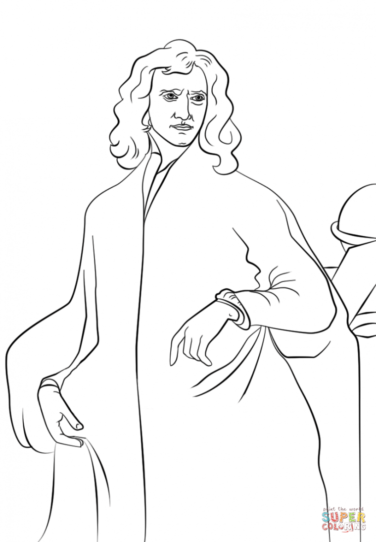 isaac newton coloring page