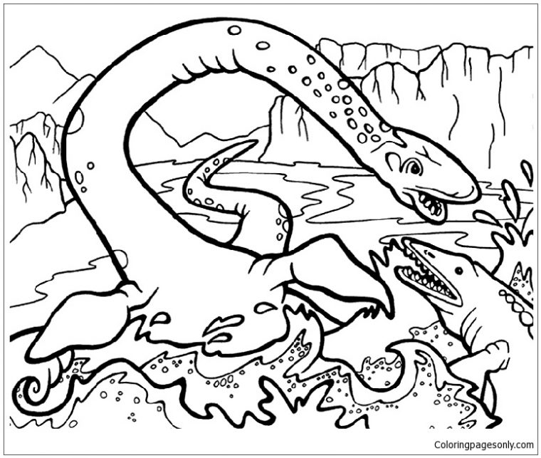 elasmosaurus coloring page