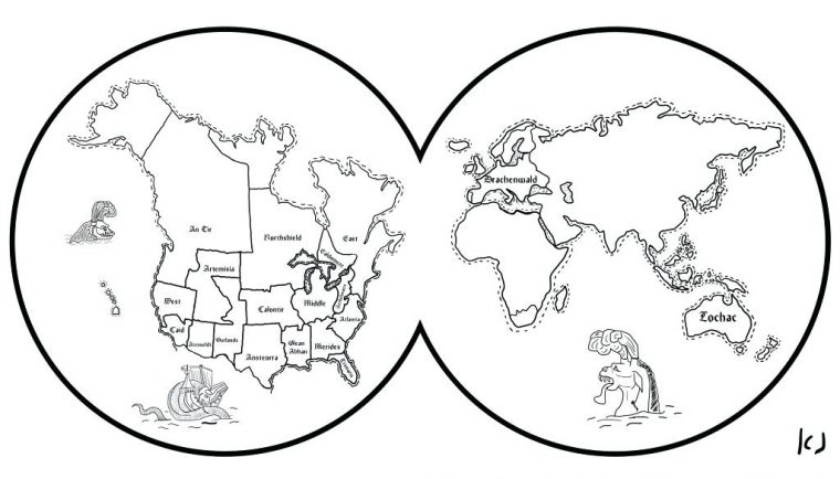 continent coloring page
