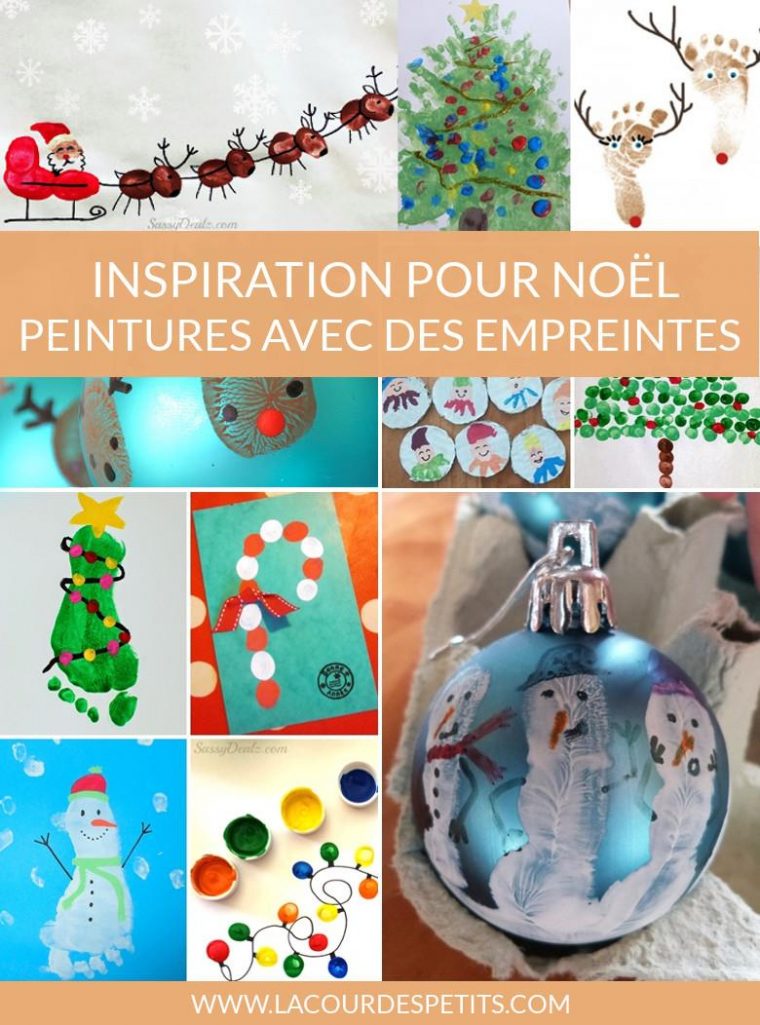 14 Peintures De Noël À Base D'empreintes |La Cour Des Petits encequiconcerne Bricolage De Noel Pour Maternelle