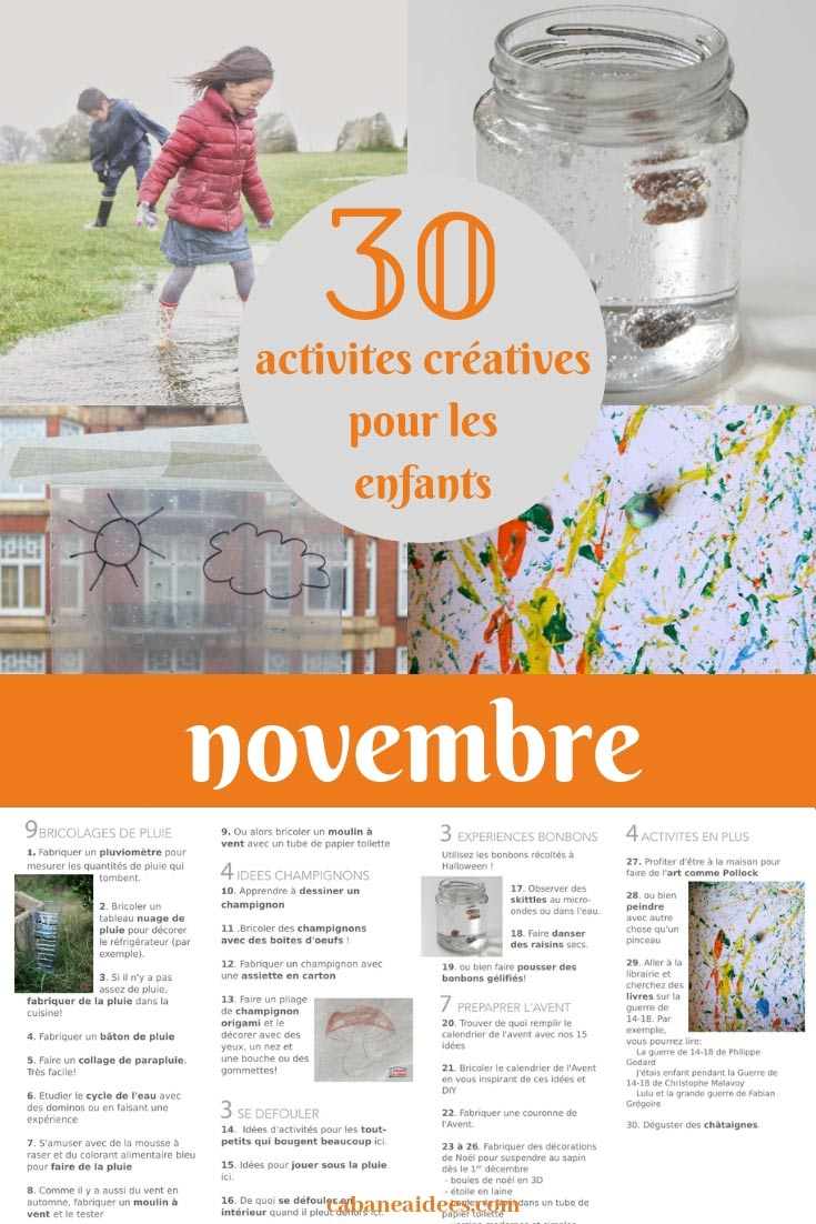 30 Activités Créatives Pour Novembre Pour Les Enfants (Avec serapportantà Billet À Imprimer Pour Jouer