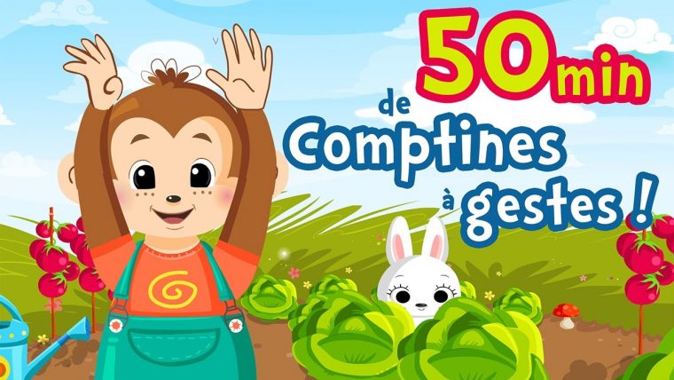 50Min Of French Nursery Rhymes With Gesture For Kids And Babies (A Green  Mouse, My Donkey) intérieur Chanson Pour Bebe 1 An