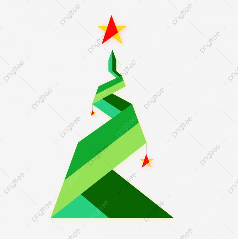 Abstract Bold Sapin De Noël Avec Star De L'origami Style pour Origami Sapin De Noel