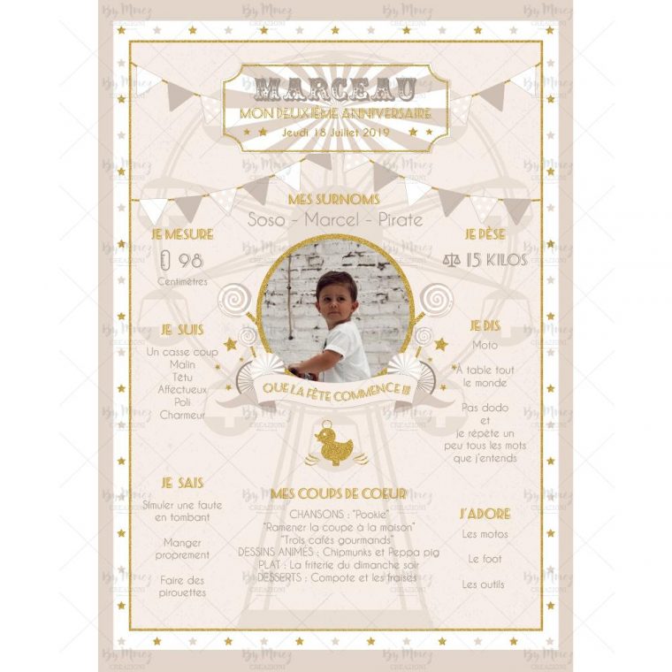 Affiche Anniversaire Personnalisée – Thème Fête Foraine Beige & Or concernant Dessin De Fete Foraine Affiche Anniversaire Personnalisée – Thème Fête Foraine Beige & Or concernant Dessin De Fete Foraine