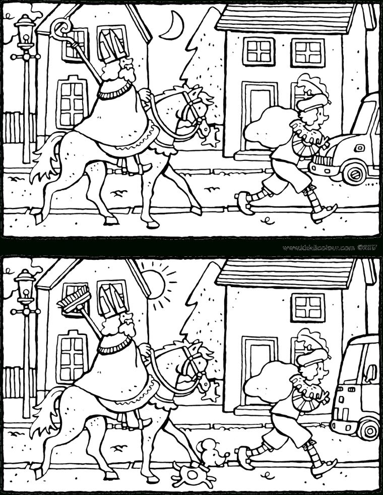 Aide Saint-Nicolas À Trouver Les 5 Différences – Kiddicoloriage destiné Les 5 Differences