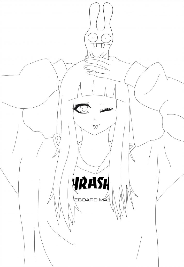 Anime Thrasher Girl – Mangas – Coloriages Difficiles Pour avec Coloriage Manga Kawaii