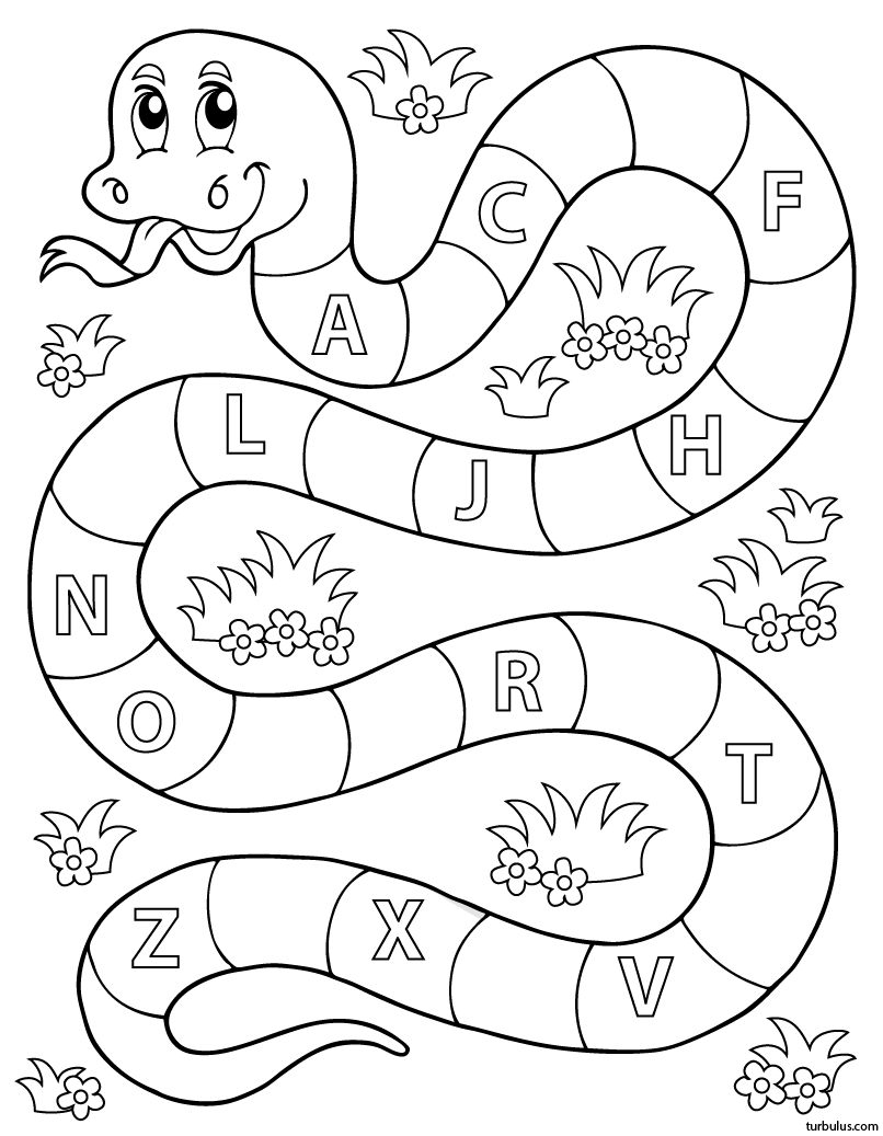 Apprendre L'alphabet ; Exercice Ludique (2) - Turbulus, Jeux intérieur Découpage Collage Maternelle À Imprimer