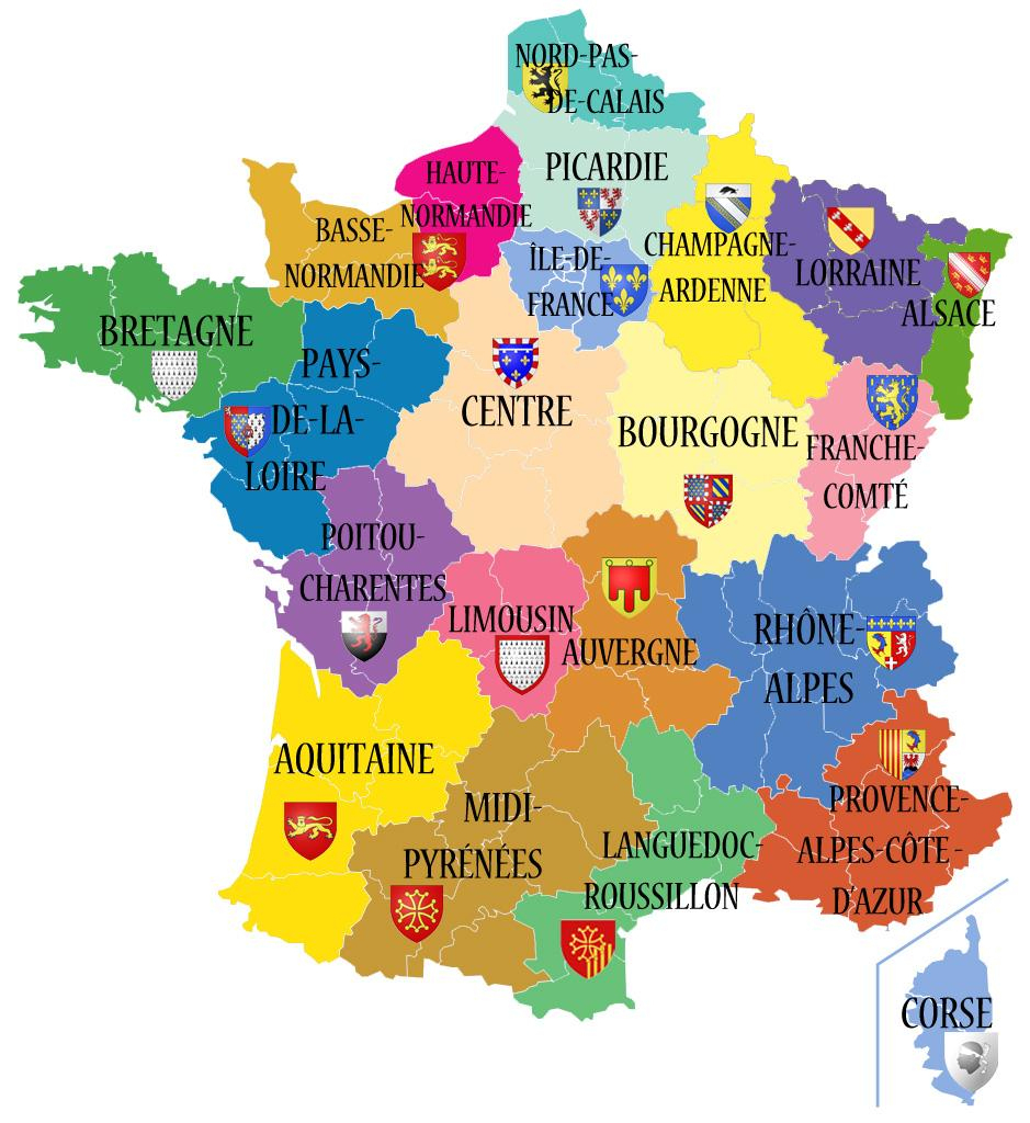 Avant/apres. Découvrez Les 13 Noms Des Nouvelles Régions De destiné Carte Anciennes Provinces Françaises