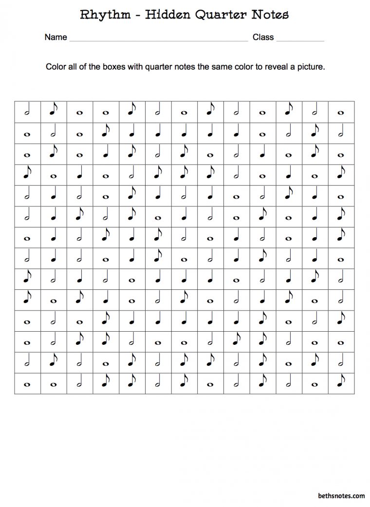 Beth's Music Notes: Writing Rhythms. Color In All The tout Quiz Musical En Ligne