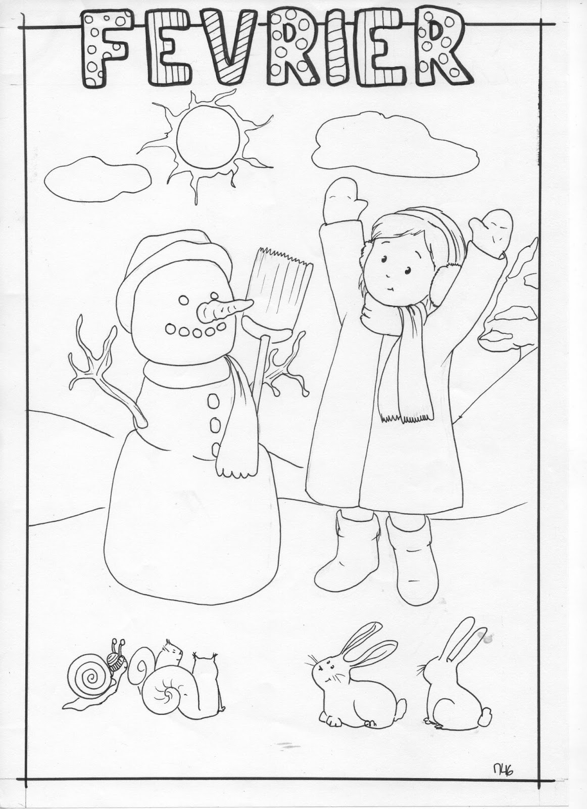 Bibouche En Classe : Calendrier Du Mois De Février Et intérieur Coloriage Février