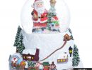 Boîte À Musique Avec Boule À Neige Père Noël Près D’Un Sapin avec Musique Du Père Noël