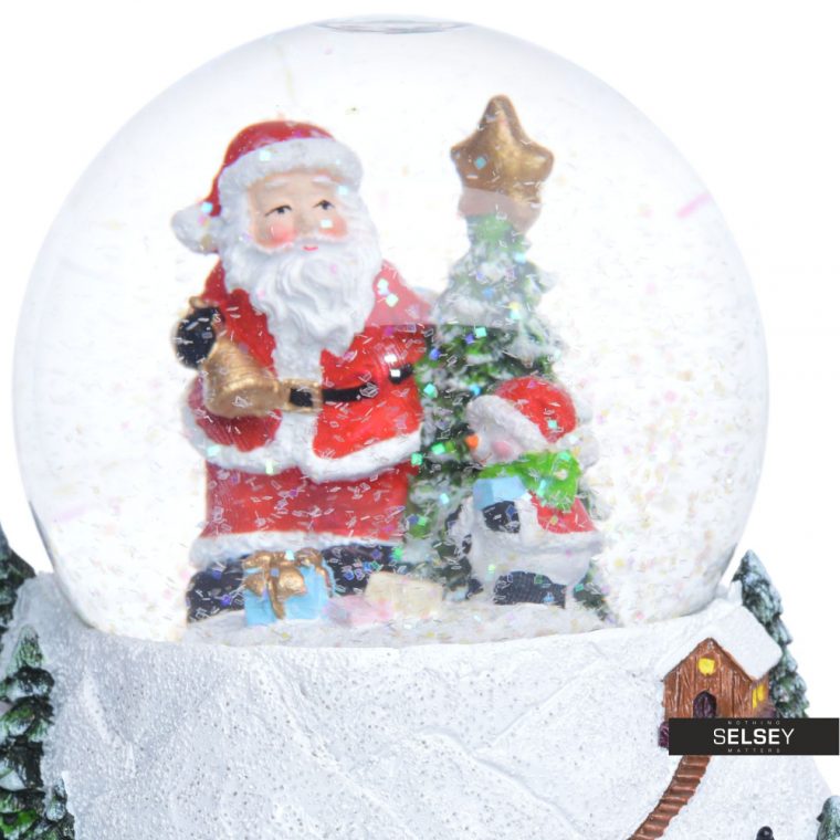 Boîte À Musique Avec Boule À Neige Père Noël Près D’Un Sapin destiné Musique Du Père Noël