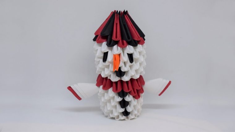 Bonhomme De Neige – Origami 3D à Origami Bonhomme De Neige
