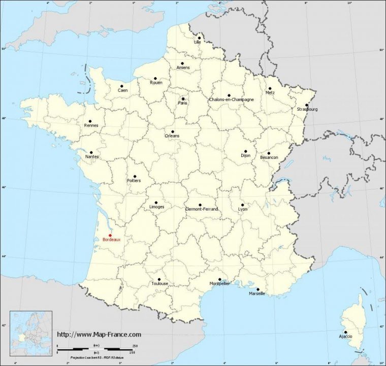 Bordeaux Region Map – Bordeaux Municipalities Map (Nouvelle serapportantà Nouvelle Region France