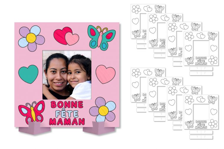 Cadres Photo À Colorier "bonne Fête Maman" – Lot De 8 intérieur Carte Bonne Fete Maman A Imprimer