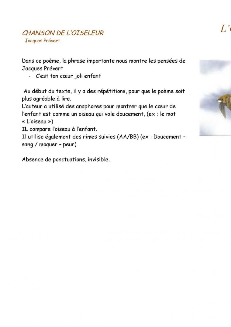 Calaméo – Chanson De L'oiseleur – Page 5 pour Poeme De Jacque Prevert