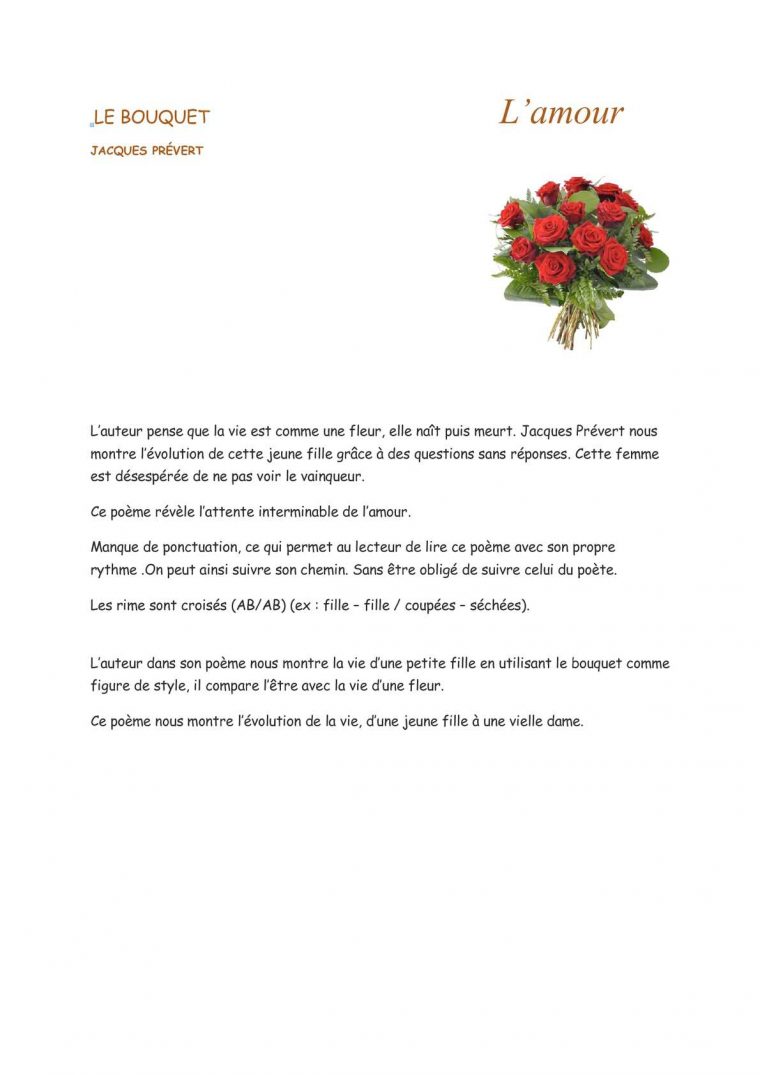Calaméo – Le Bouquet – Page 10 avec Poeme Les Fleurs