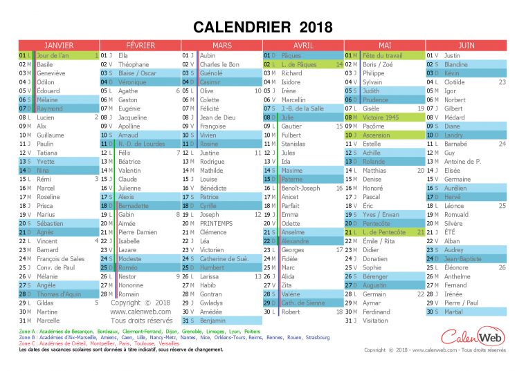 Calendrier Semestriel 2018 À Imprimer Avec Jours Fériés encequiconcerne Calendrier 2019 Avec Jours Fériés Vacances Scolaires À Imprimer