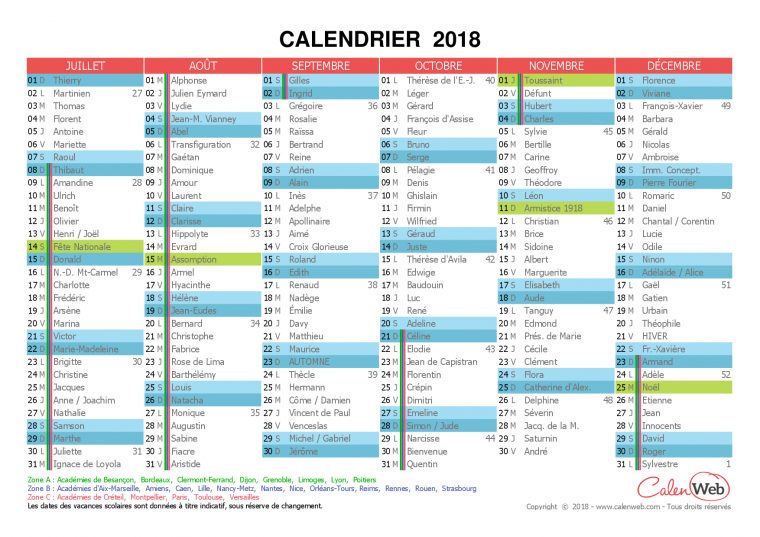 Calendrier Semestriel 2018 À Imprimer Avec Jours Fériés serapportantà Calendrier 2019 Avec Jours Fériés Vacances Scolaires À Imprimer