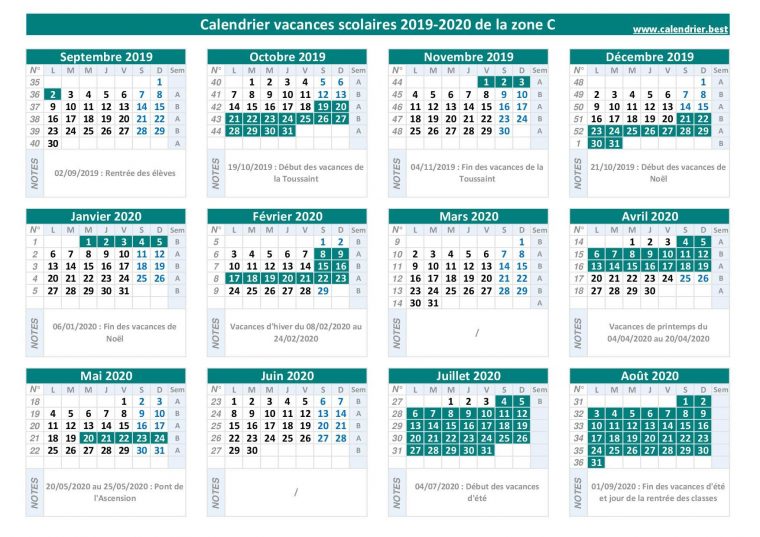 Calendrier+Des+Vacances+Scolaires – dedans Calendrier 2019 Avec Jours Fériés Vacances Scolaires À Imprimer