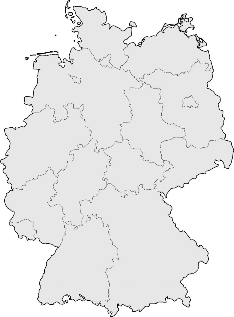 Carte Allemagne Vierge, Carte Vierge De L'allemagne serapportantà Carte Des Régions Vierge