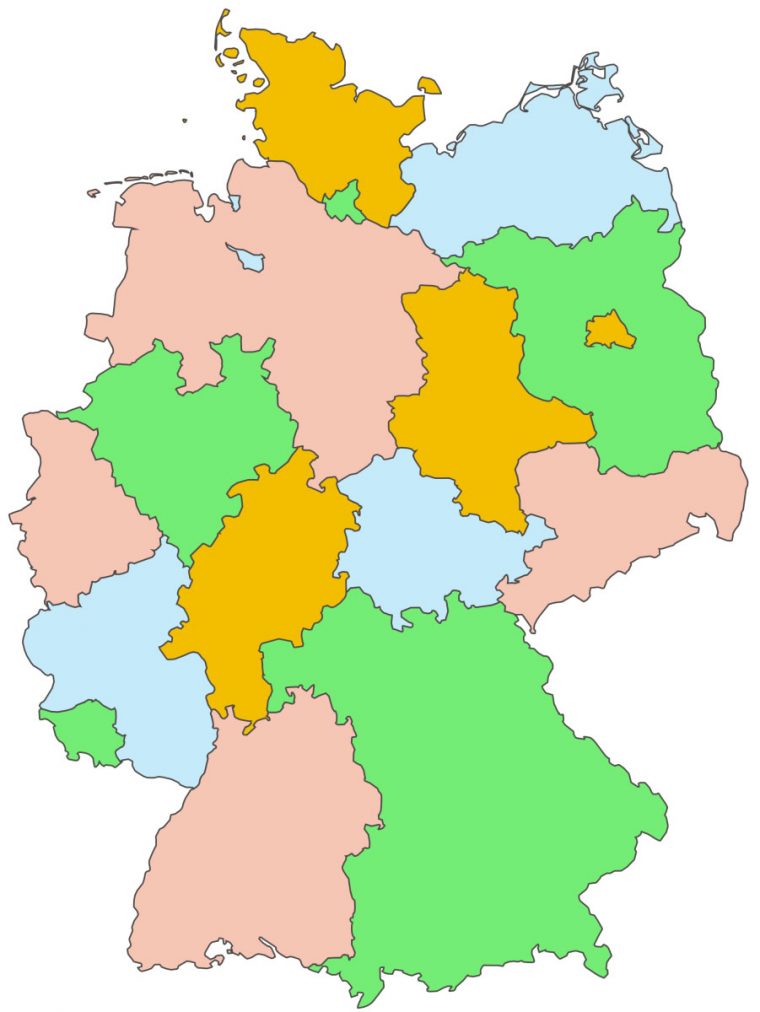 Carte Allemagne Vierge Régions, Carte Vierge Des Régions De destiné Carte Des Régions Vierge