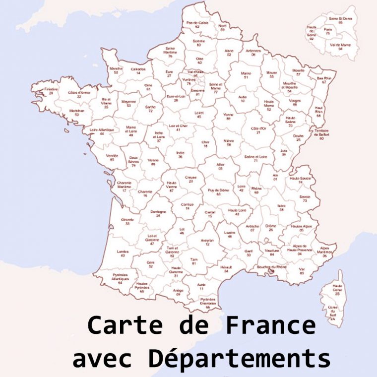 Carte De France Avec Départements – Voyages – Cartes concernant Carte De France Avec Département À Imprimer