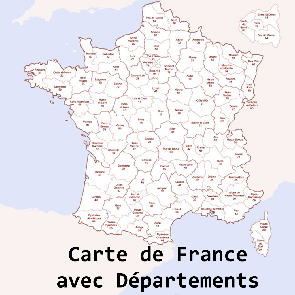 Carte De France Avec Départements - Voyages - Cartes concernant Carte De France Avec Département À Imprimer