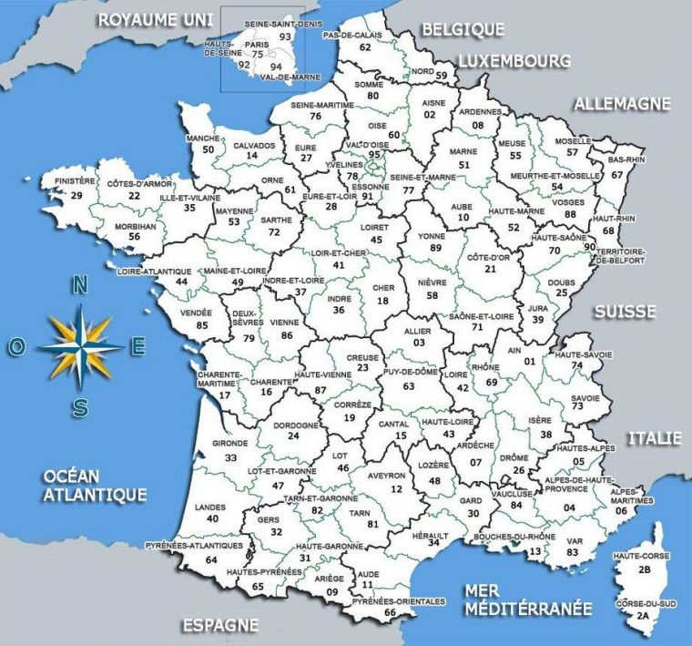 Carte De France | Carte De France Département, Carte De à Carte De France Avec Département À Imprimer