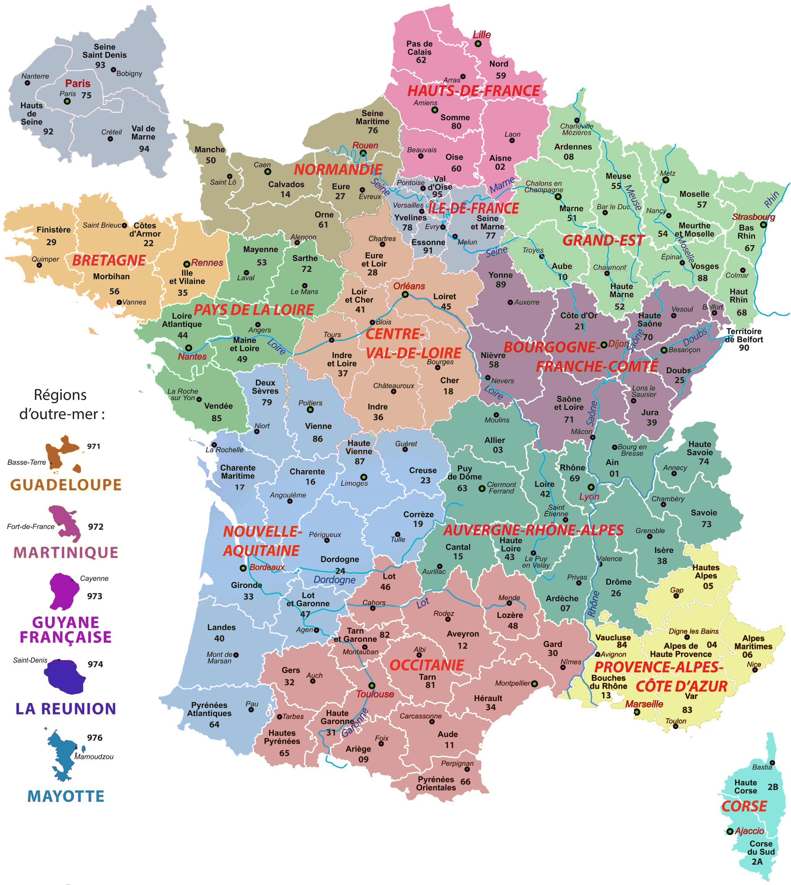 Carte De France Des Regions : Carte Des Régions De France tout Nouvelle Region France